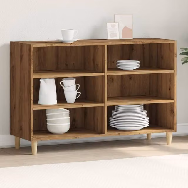 Berkfield Home Artisan Oak Sideboard in Brown, W/D/H: 103.5 x 35 x 70 cm