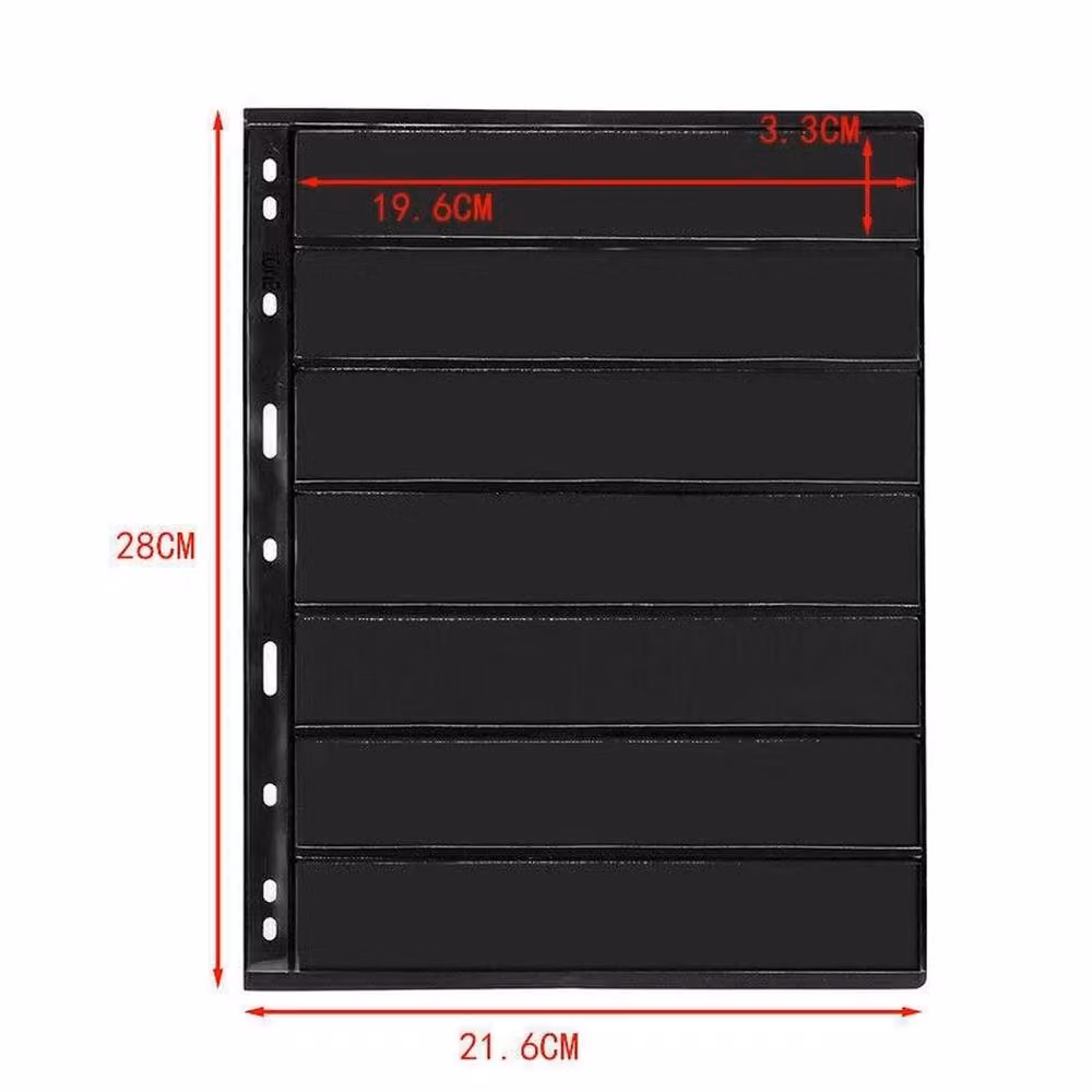 SPETLEK Black Double Sided Stamp Album Stock Pages, Pack of 10 – 2