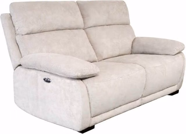 Furnishings For Less UK Piccadilly 2 Seater Electric Recliner Sofa in Beige Fabric with USB Charging