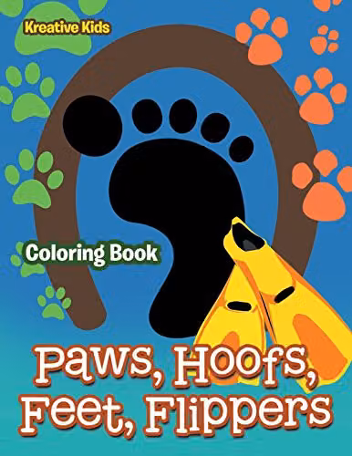 Paws, Hoofs, Feet, Flippers Colouring Book by Traudl Wöhlke for Children, Multicolour