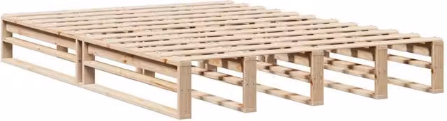 Berkfield Home Modern Solid Wood Pine Bed Frame, Light Brown, W/D/H: 140 x 190 cm