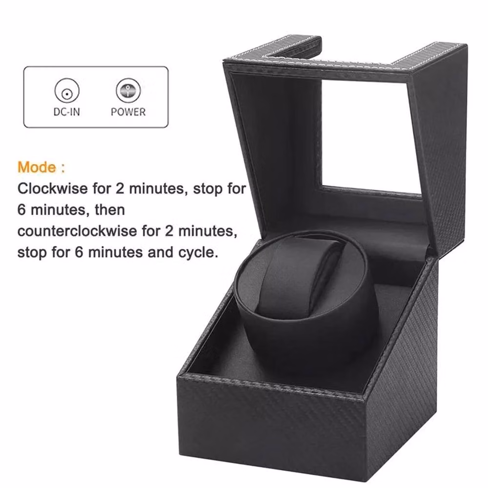 Nordara Automatic Watch Winder Display Case Rotating Storage Organizer in Black – 4