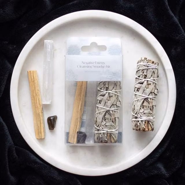 KDMK Negative Energy Cleansing Smudge Kit with Hematite in Multicolor