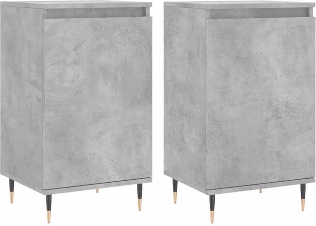 Berkfield Home Set of 2 Modern Sideboards in Concrete Grey, W/D/H: 40 x 35 x 70 cm – 1