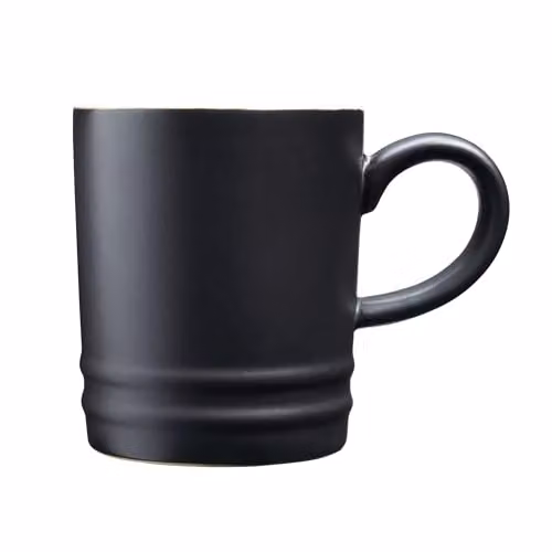 Cooks Professional Set of 4 Black Stoneware Mugs, 350ml Capacity – 3