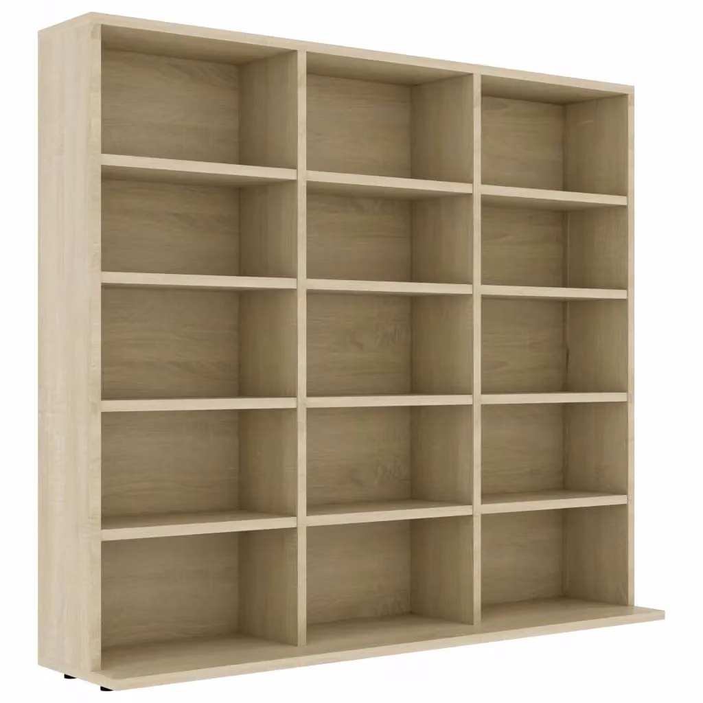 Berkfield Home CD Cabinet in Sonoma Oak Brown, W/D/H: 102 x 23 x 89.5 cm – 2