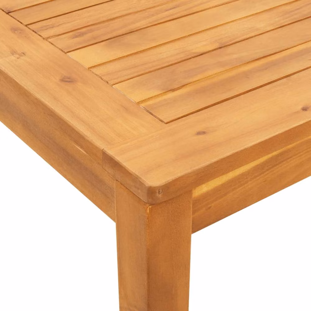 Berkfield Home Beautiful Modern Acacia Wood Garden Dining Table in Brown, W/D/H: 110 x 110 x 75 cm – 3