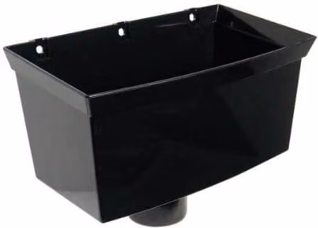 FloPlast Deepflow/Hi-Cap Downpipe Hopper, 80mm, Black
