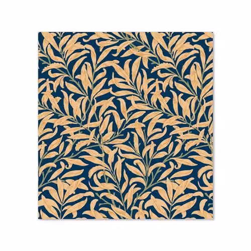 Blue and Yellow Leaf Floral Toughened 6mm Glass Kitchen Splashback, W: 70 cm, H: 75 cm – 2