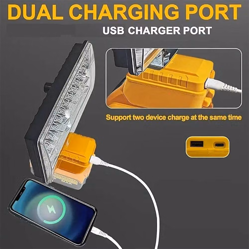 SPETLEK LED Work Light for Dewalt 18V 20V XR DCB Battery, Yellow – 3