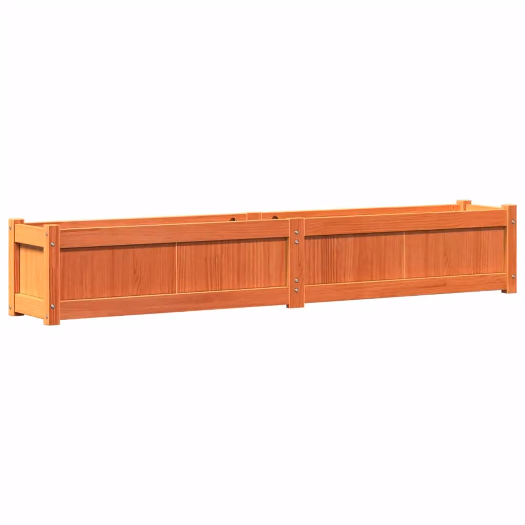 Berkfield Home Garden Planter in Wax Brown, Solid Wood Pine, W: 180 cm, D: 31 cm, H: 31 cm – 2