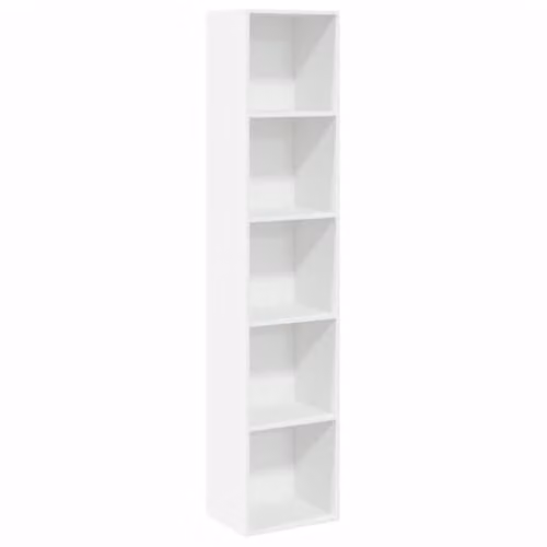 vidaXL Modern White MDF Bookcase with Back Panel, W/D/H: 40 x 30 x 189 cm