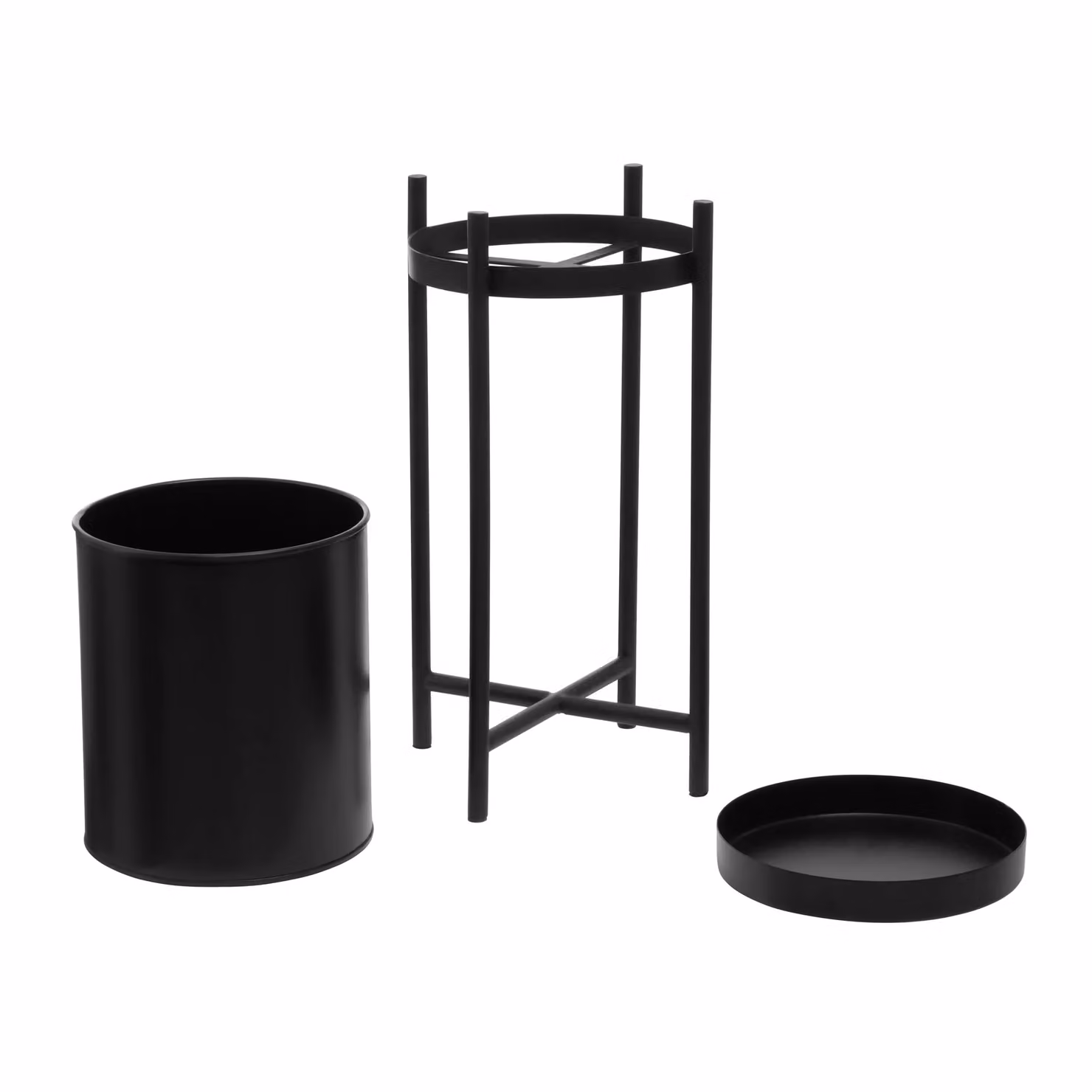 Orsina Two Tier Metal Plant Stand in Matt Black, H 53.0 cm x W 22.0 cm x D 22.0 cm – 3