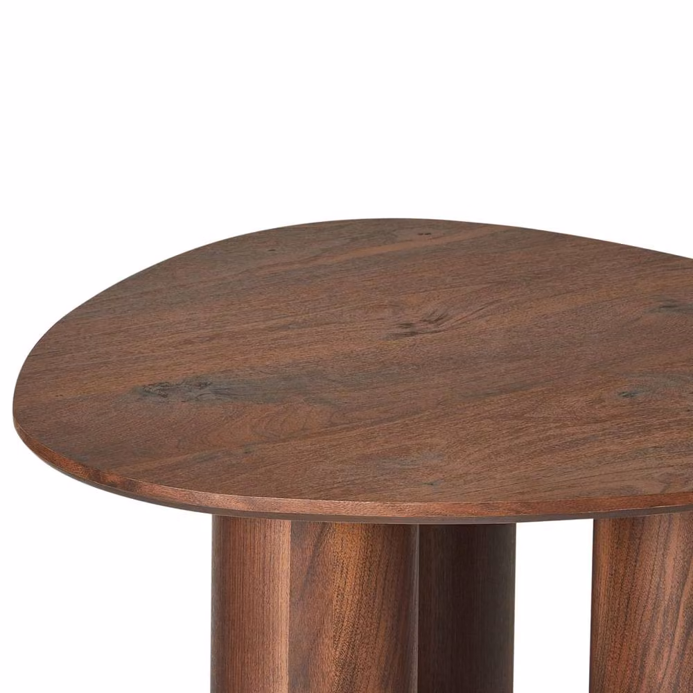 Wyld and Coco Retro Round Coffee Table in Brown, W/D/H: 75 x 75 x 36 cm – 5