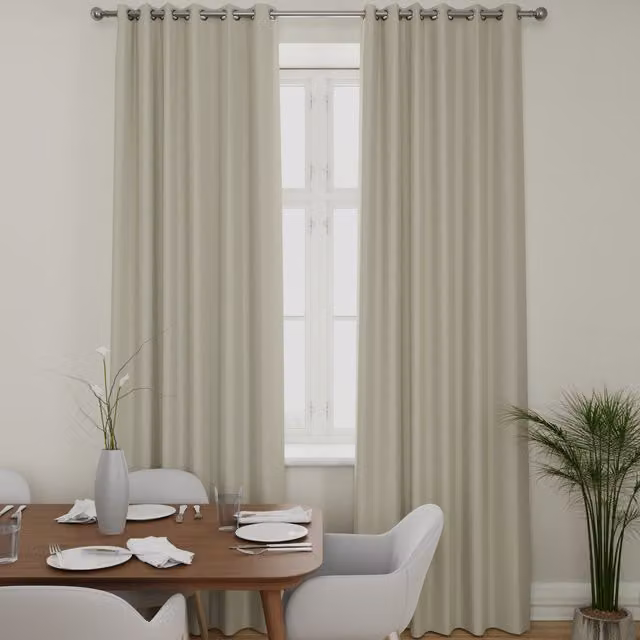 Terrys Clarence Beige Velvet Made to Measure Eyelet Curtain Panel