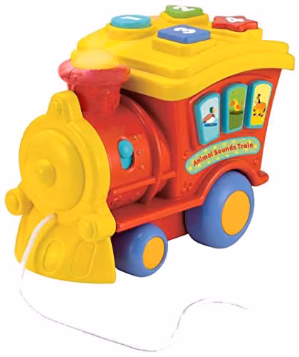 Winfun Animal Sounds Musical Pull Along Train in Red and Multicolour – 2