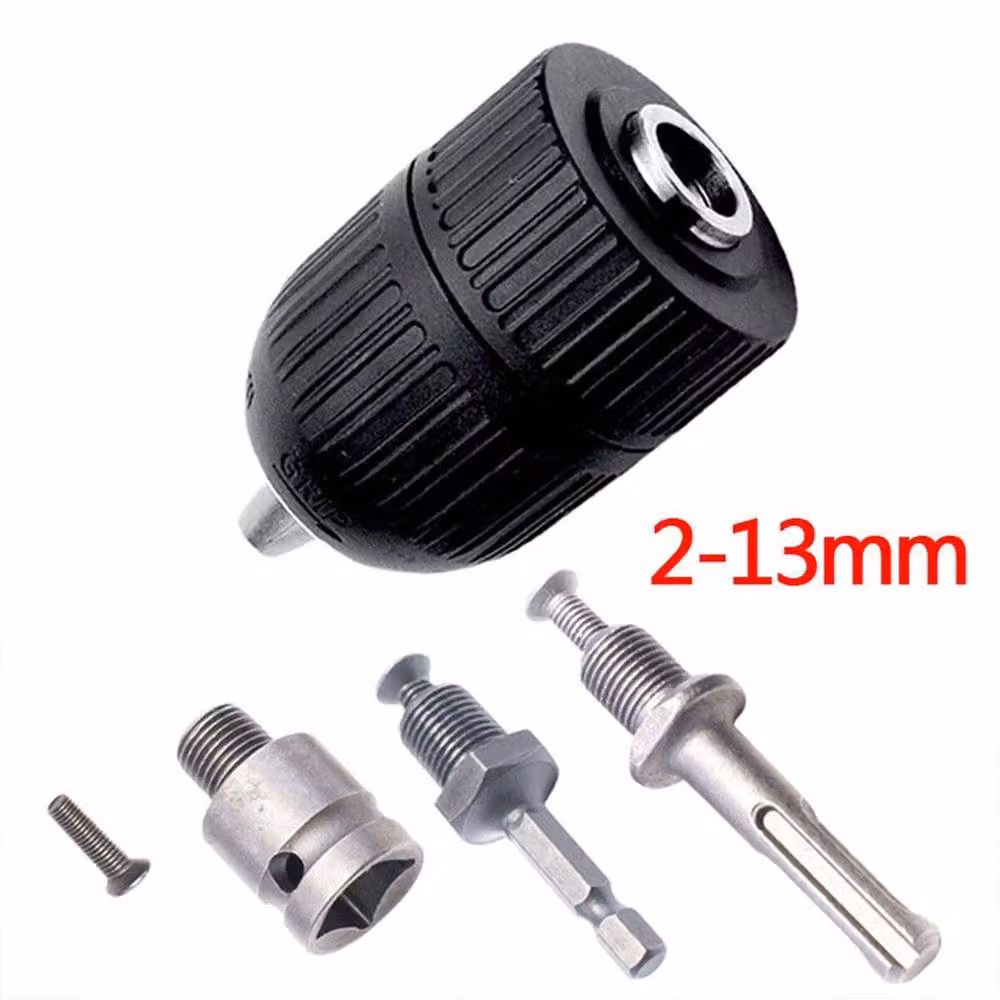 Nordara Black Metal SDS Plus to Hex Shank Drill Chuck Adapter Conversion Set 2-13mm – 2