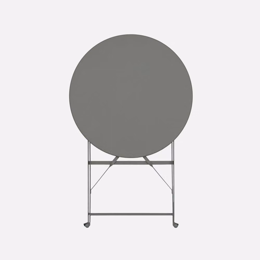 sweeek Folding Metal Bistro Garden Table in Khaki, Diameter: 60 cm, Height: 71 cm – 2