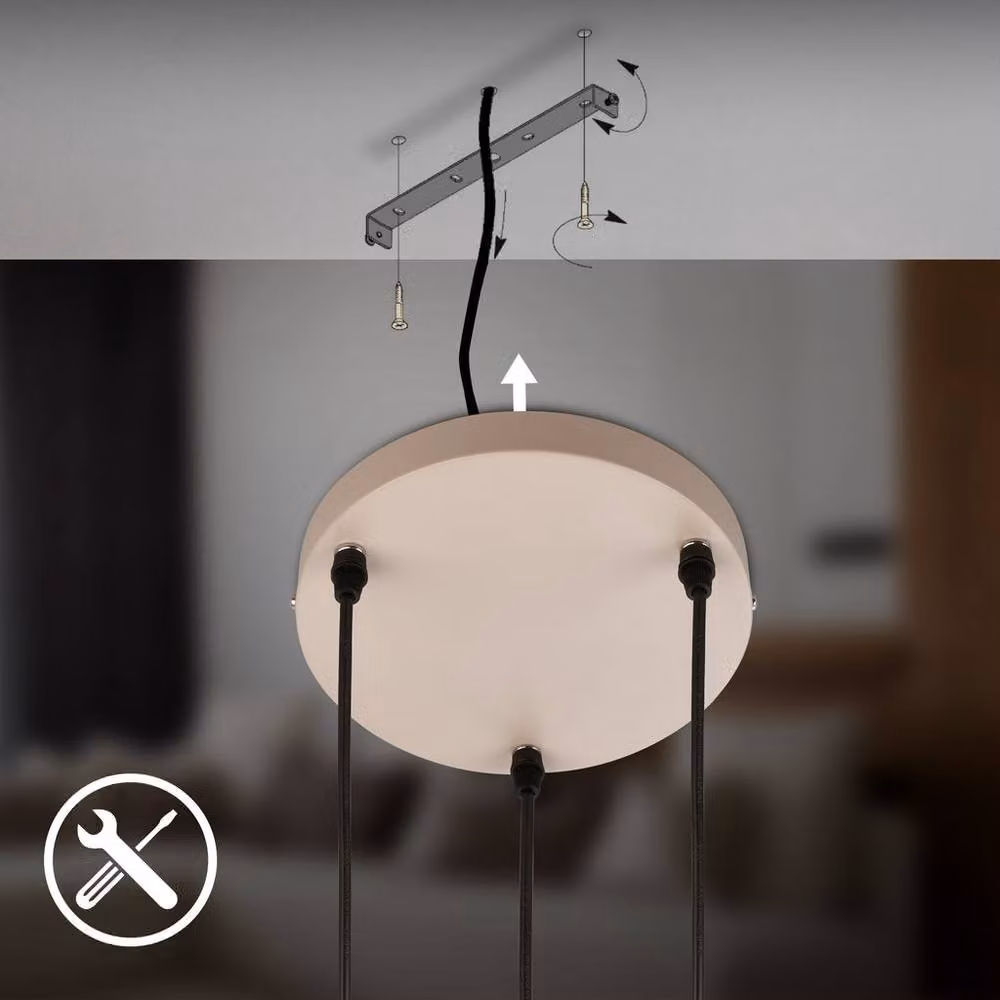 Briloner Beige Modern 3-Light Height Adjustable Pendant Light for GU10 Bulbs – 3