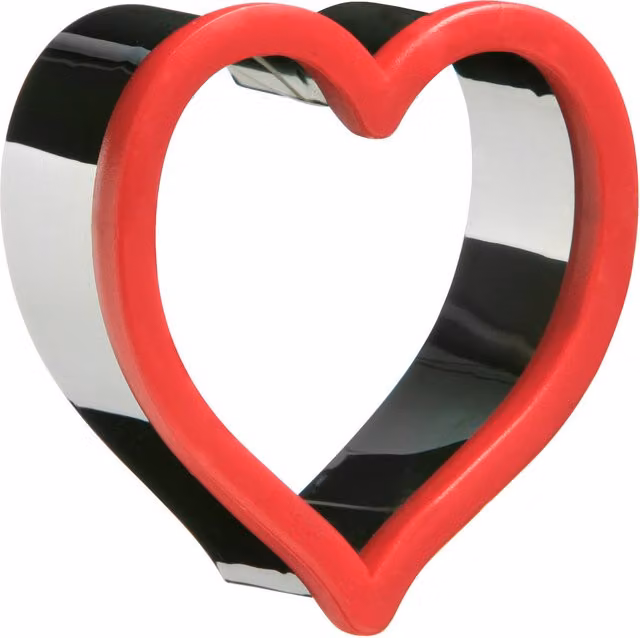 Orsina Red Heart Cookie Cutter in Stainless Steel and Plastic