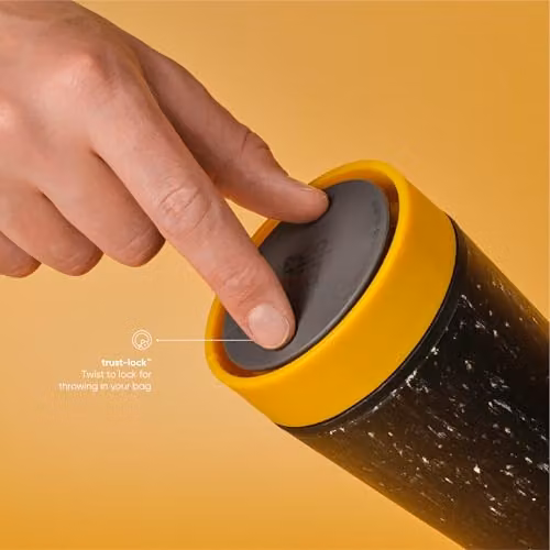 Circular & Co Reusable Coffee Mug, 355ml, Grey and Yellow – 4