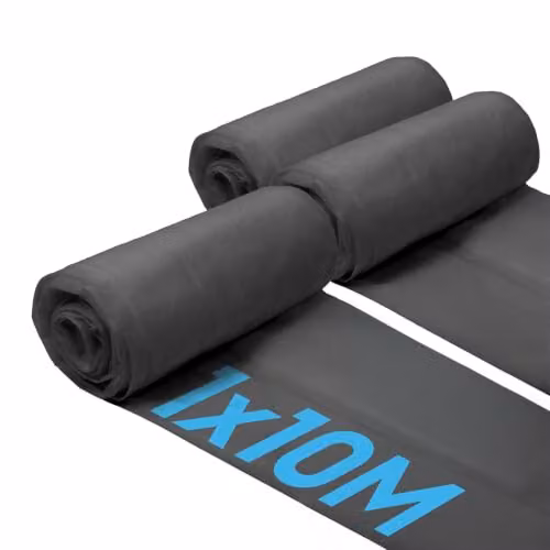 Harbour Housewares 50gsm Black Weed Control Fabric, 3 Rolls of W: 1 m, L: 10 m – 1