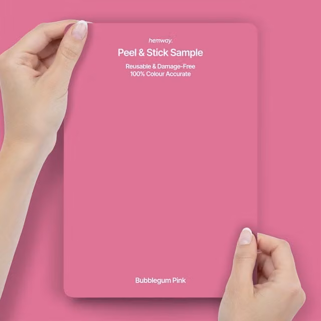 Hemway Interior Paint Sample Peel and Stick Swatch in Bubblegum Pink