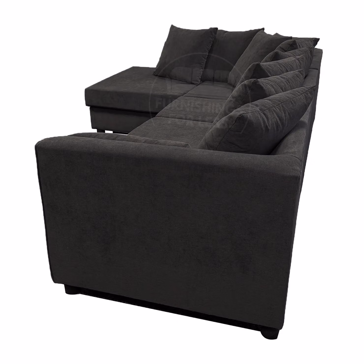 Furnishings For Less UK Casper Chenille Large 5 Seater L Shaped Corner Sofa, Left Hand Facing, Black – 2