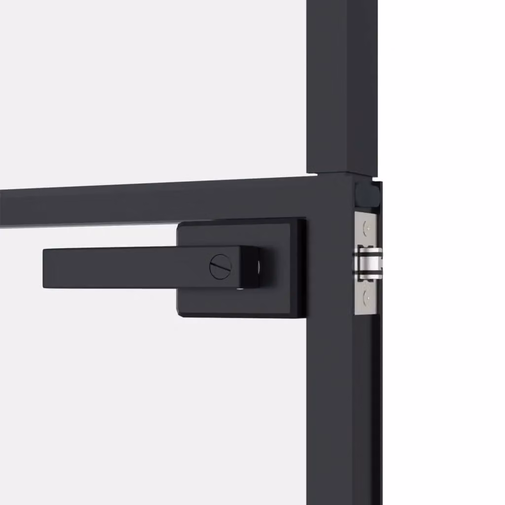 Berkfield Home Modern Interior Door in Black with Tempered Glass and Aluminium, W: 76 cm, H: 201.5 cm – 4