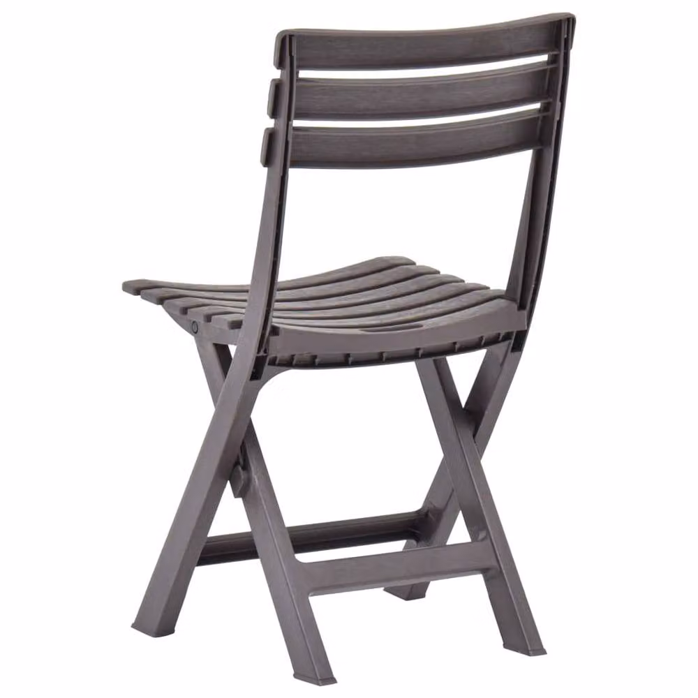 Berkfield Home Durable Folding Plastic Garden Chairs, 2 Pack, Dark Brown Mocha – 3