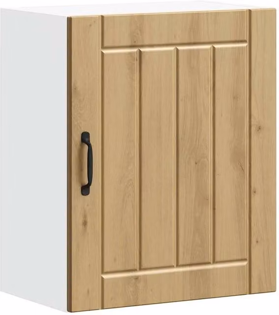 Berkfield Home Lucca Kitchen Wall Cabinet in Light Oak with Glass Doors