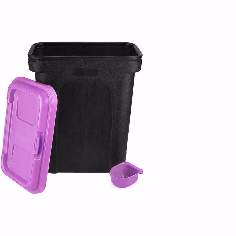 FLAVORA Grey Plastic Dry Pet Food Storage Container for Dogs and Cats, W/D/H: 100 x 15 x 15.5 cm – 4