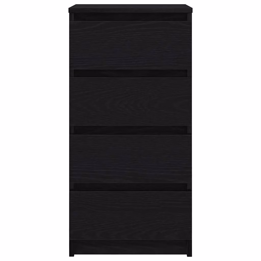 Berkfield Home Modern Black Oak Sideboard in MDF, W/D/H: 37.5 x 35.0 x 76.0 cm – 2