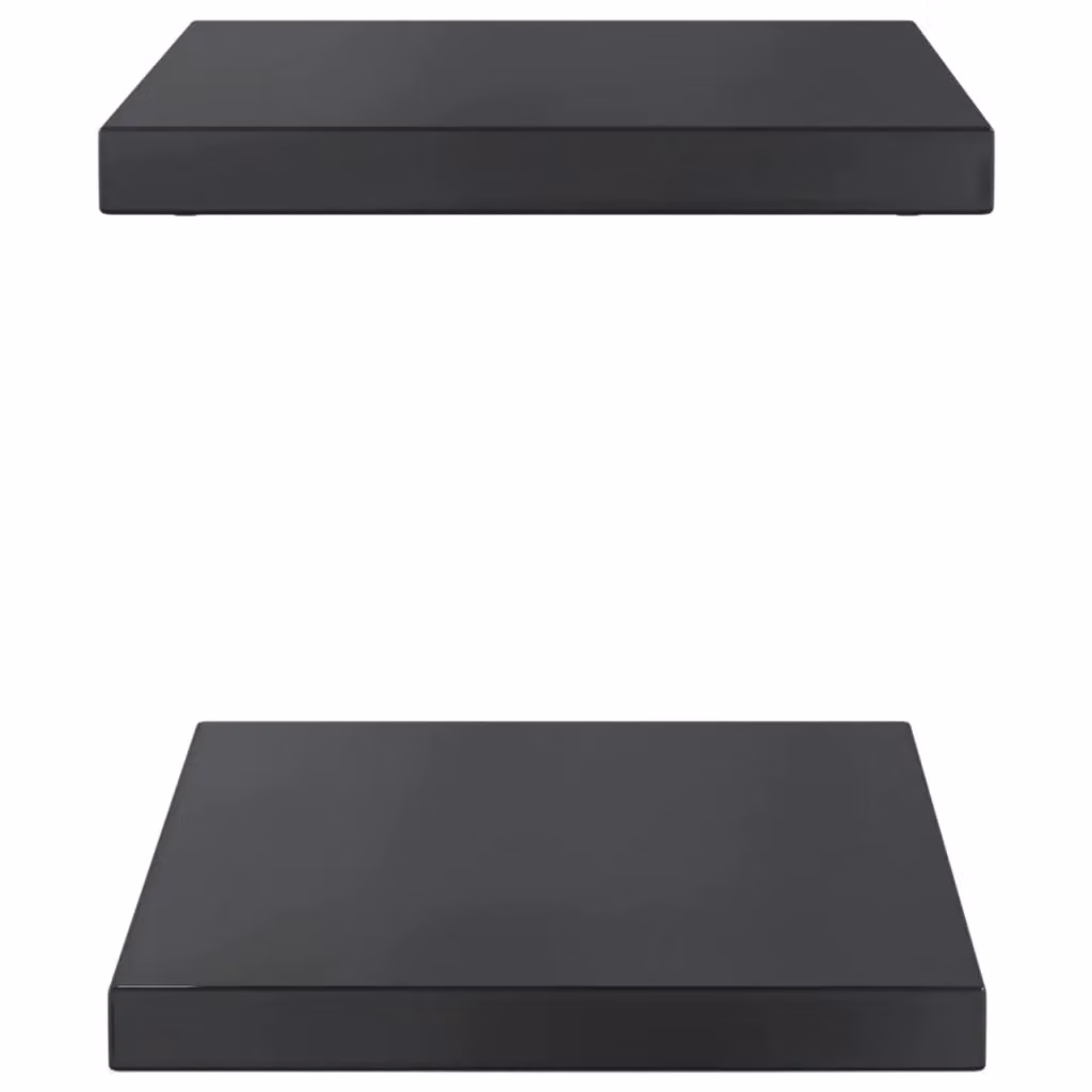 Berkfield Home Wall Mounted Metal Shelves, 2 Pack, Black, W: 50 cm, D: 30 cm, H: 3 cm – 3