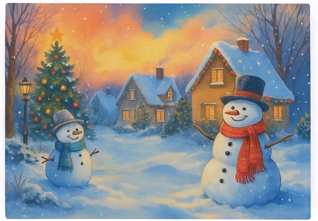 Purely Home Winter Snowmen Glass Worktop Saver, Multicolour, W: 28.5 cm x D: 20 cm – 2