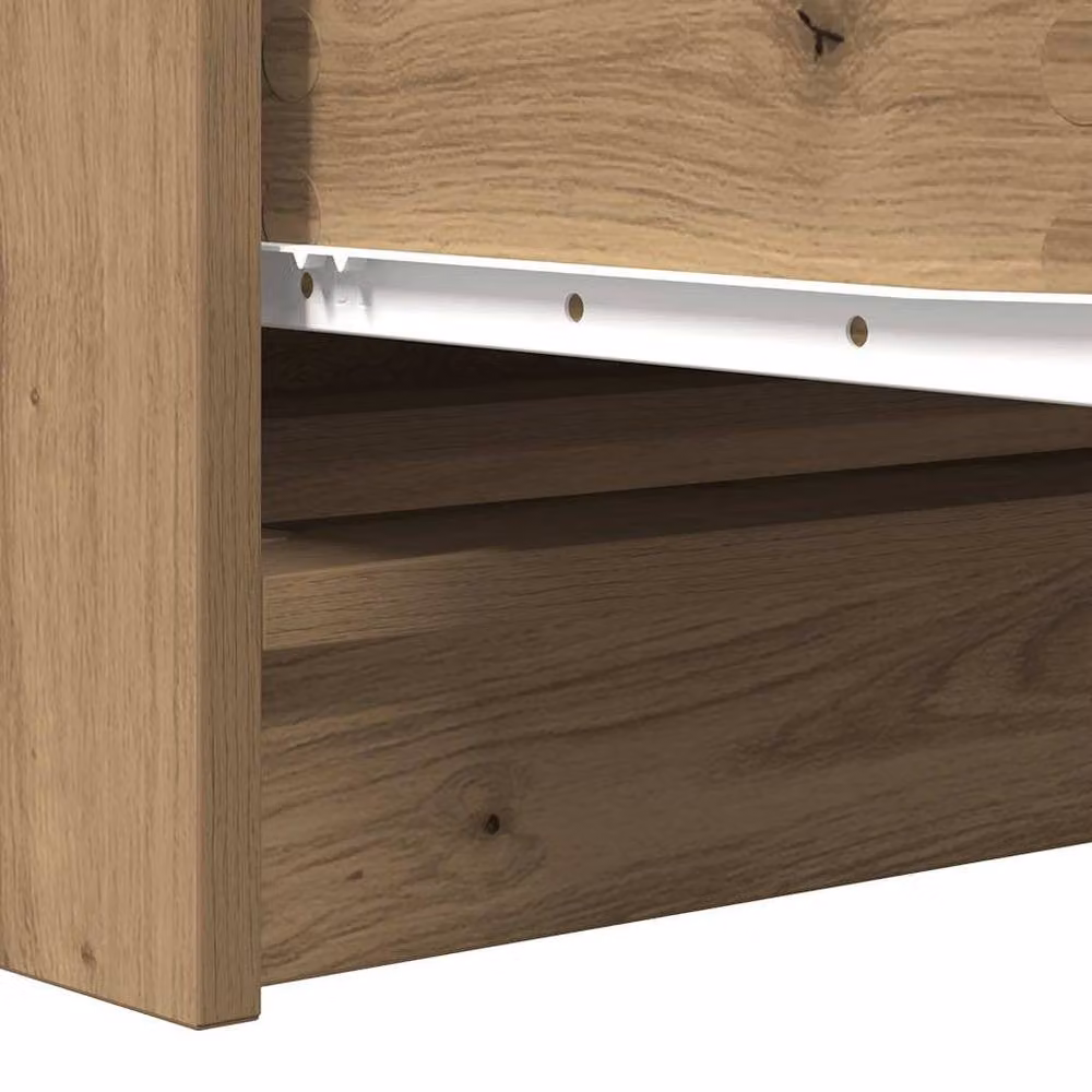 Berkfield Home Artisan Oak Sideboard in Brown, W/D/H: 100 x 35 x 76 cm – 4