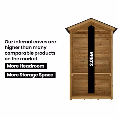 Dunster House Tall Wooden Cabinet in Natural Brown with Shelving, H 205 cm x W 60 cm x D 15 cm – 4
