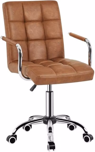 KORVIXA Retro Brown Synthetic Leather Executive Computer Chair – 1