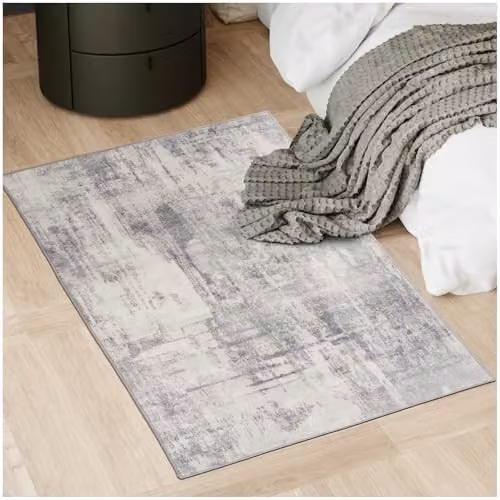 tectake Cosy Abstract Pattern Rug in Beige and Grey, W/D/H: 80 x 150 cm