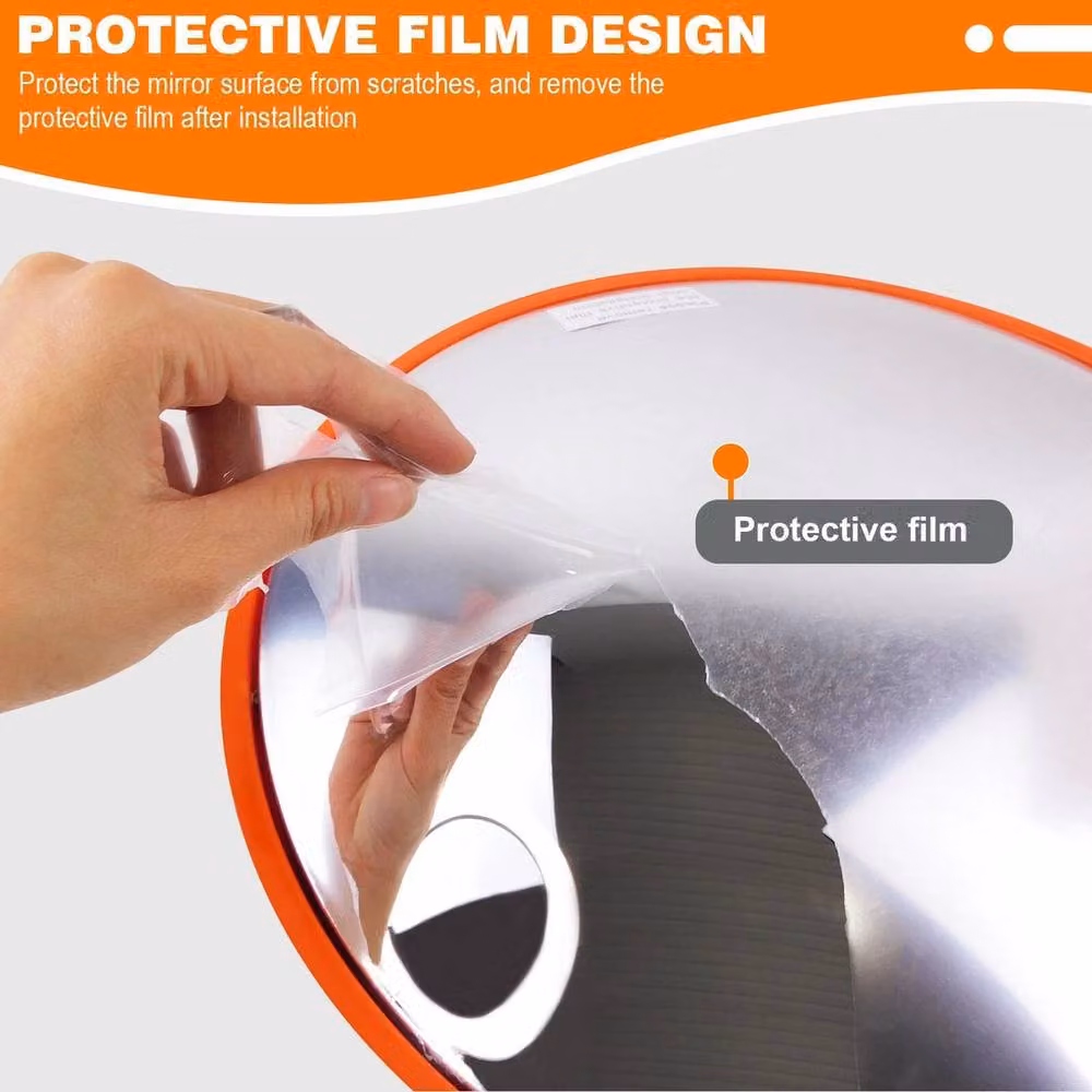 NESTLUNE Orange Convex Car Security Safety Mirror, W: 100 cm, D: 15 cm, H: 30 cm – 4