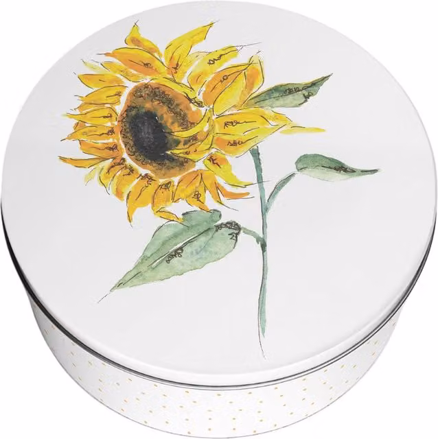 Purely Home Round Sunflowers Large Cake Tin, Multicoloured