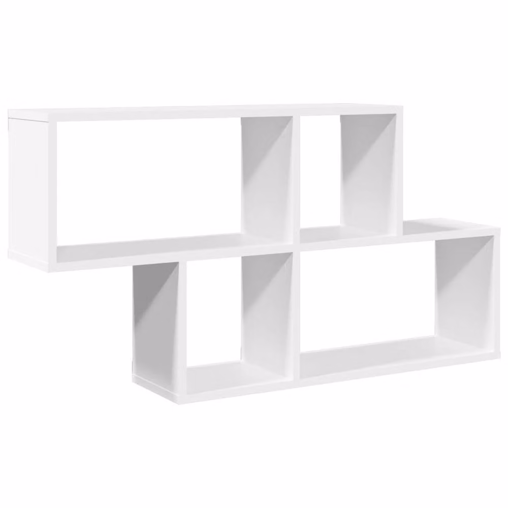 Berkfield Home White Wall Mounted Shelf, W/D/H: 100 x 20 x 53 cm – 2