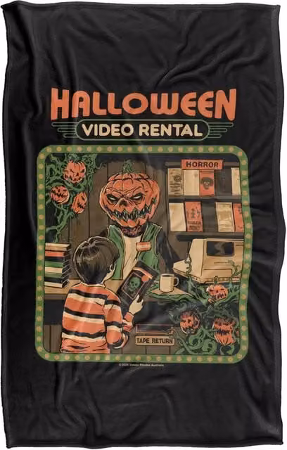 Steven Rhodes Video Rentals Silky Touch Super Soft Fleece Throw Blanket, Multicolour, W/D/H: 91 x 147 cm