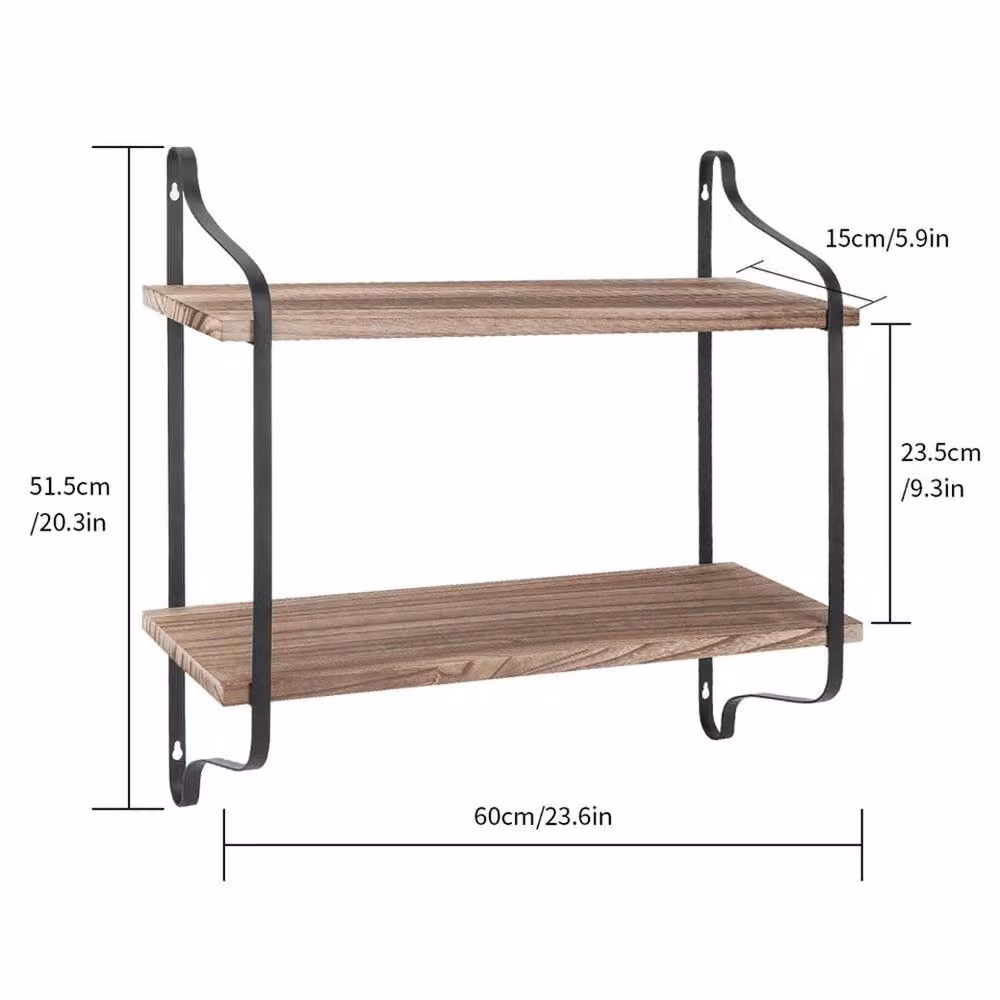 NESTLUNE Brown Floating Wall Mounted Display Storage Rack, W: 100 cm, D: 15 cm – 2