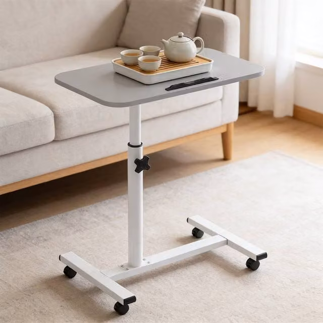 FORGEVIO Grey Height Adjustable Mobile Table with Castors – 1