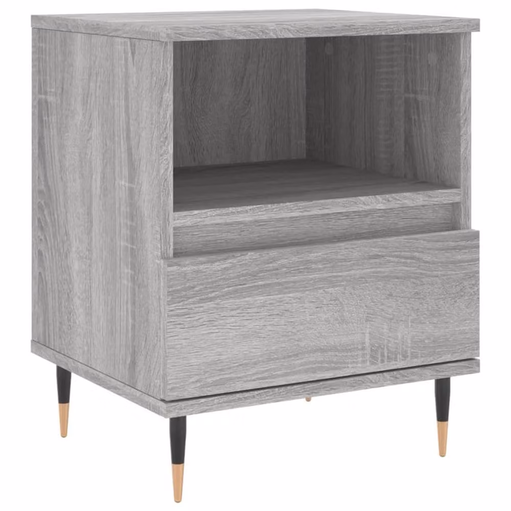 Berkfield Home Modern Bedside Cabinets, 2 Piece Set in Grey Sonoma, W/D/H: 40 x 35 x 50 cm – 4