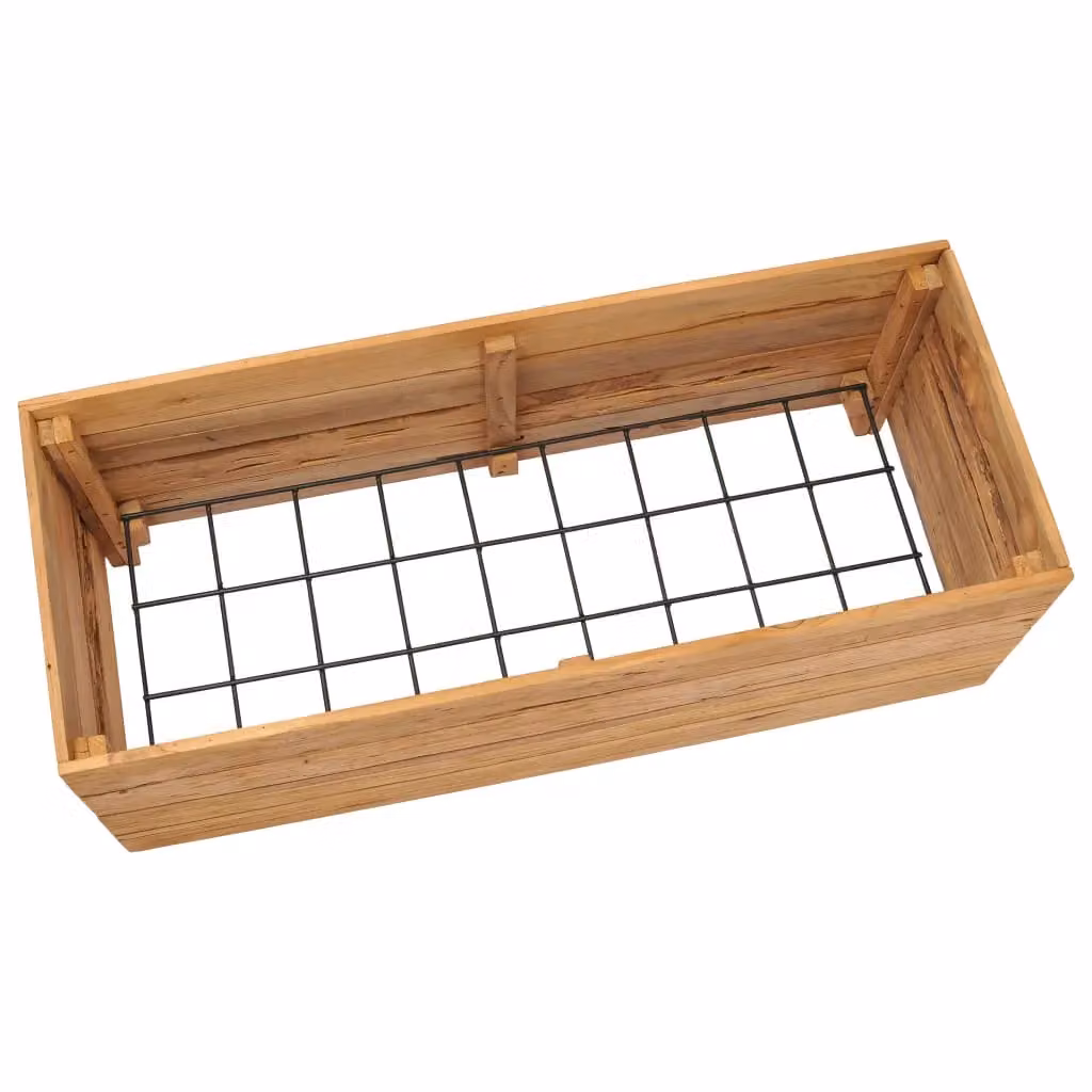 Berkfield Home Raised Bed in Brown Solid Teak Wood and Steel, W/D/H: 100 x 40 x 38 cm – 2