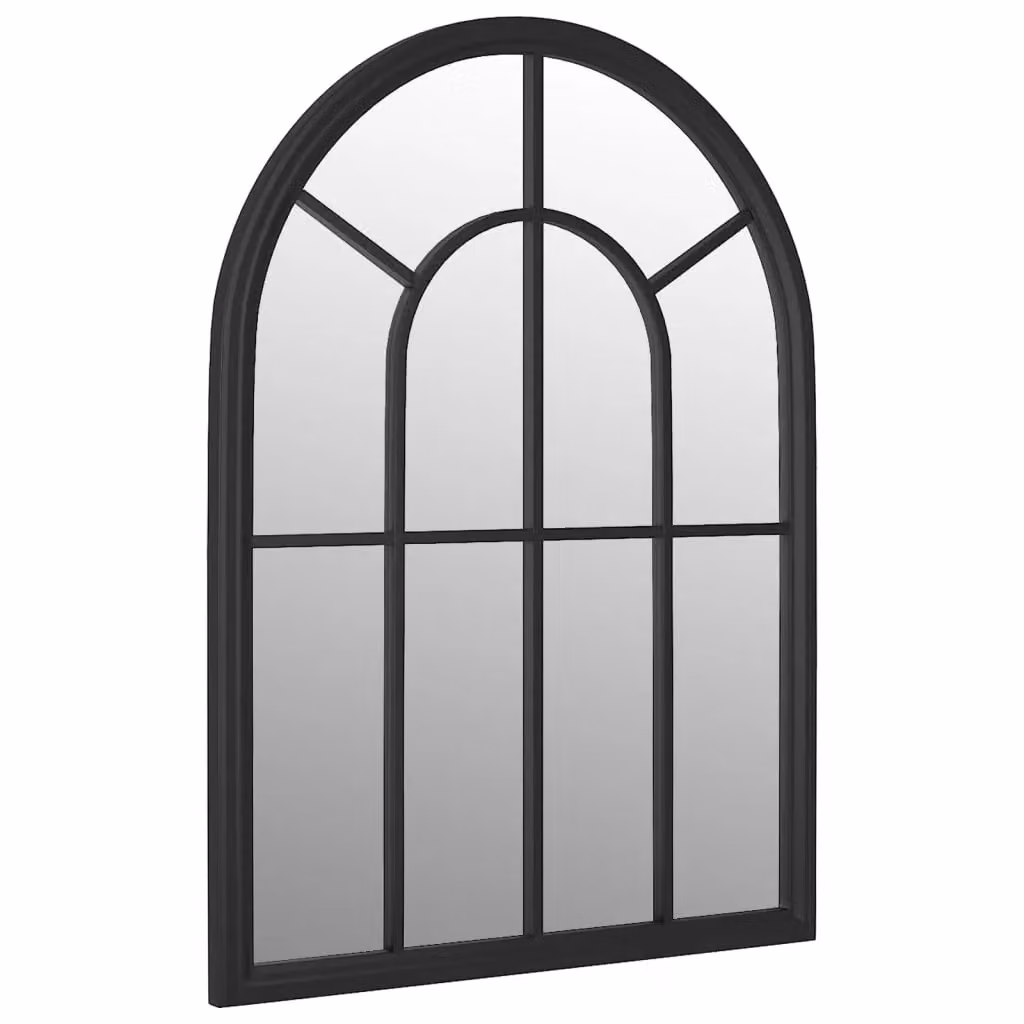 Berkfield Antique Black Metal Garden Wall Mirror, W: 60 cm, H: 45 cm – 2