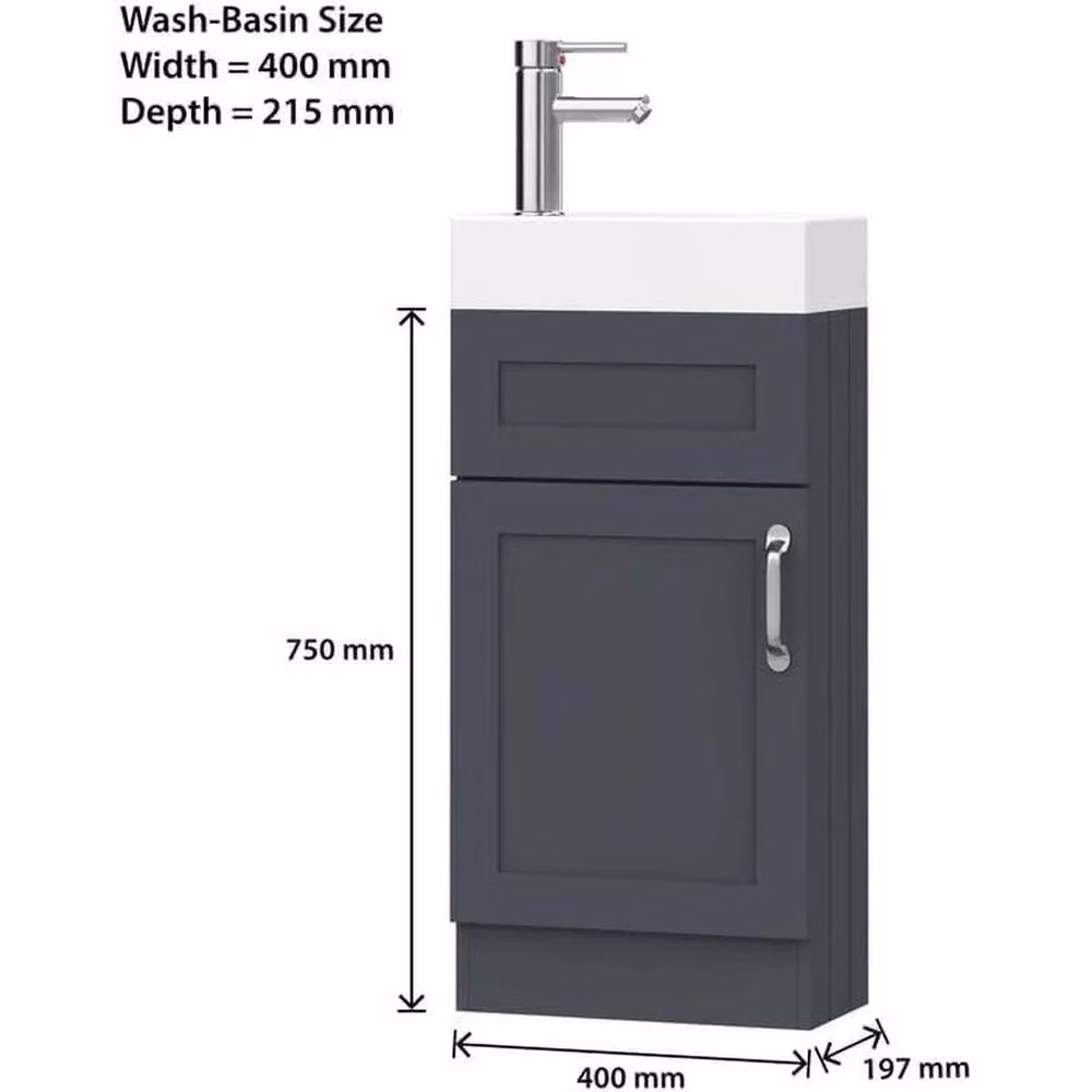 FORGEVIO Modern Grey Freestanding Bathroom Basin Vanity Unit with Ceramic Sink – 2