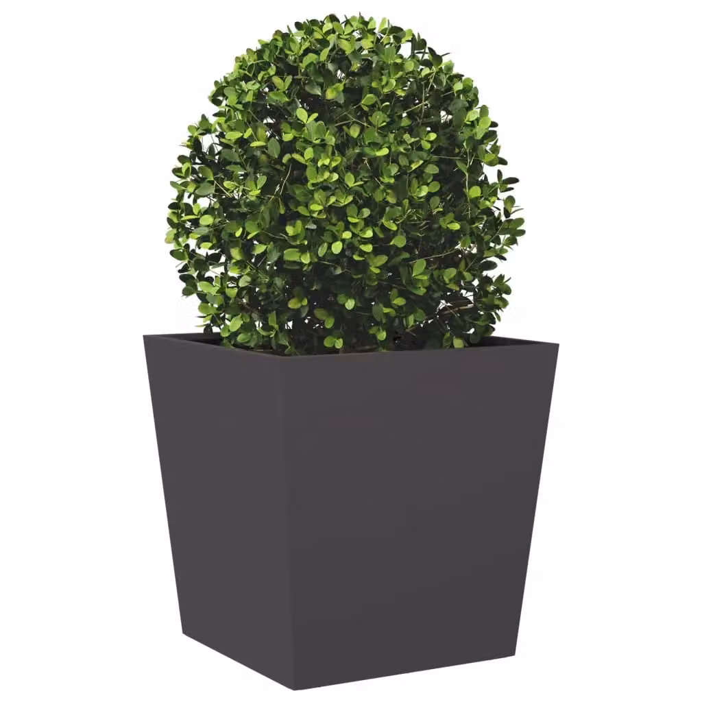 Berkfield Home Steel Garden Planter Tub, Black, W/D/H: 50 x 50 x 50 cm – 3